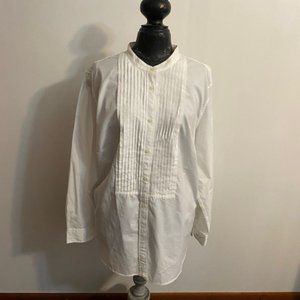 Lauren Ralph Lauren pleated front, button down White tunic, size 22W